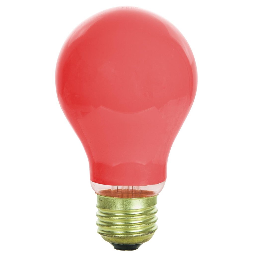 6 pack - Sunlite 01120-SU 25W A19 Red Incandescent Light Bulb