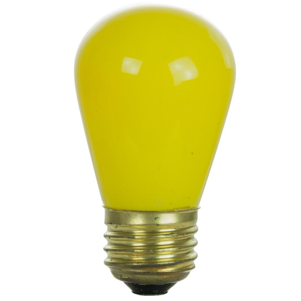 2 pack - Sunlite 01196-SU 11W S14 Yellow Incandescent Light Bulb