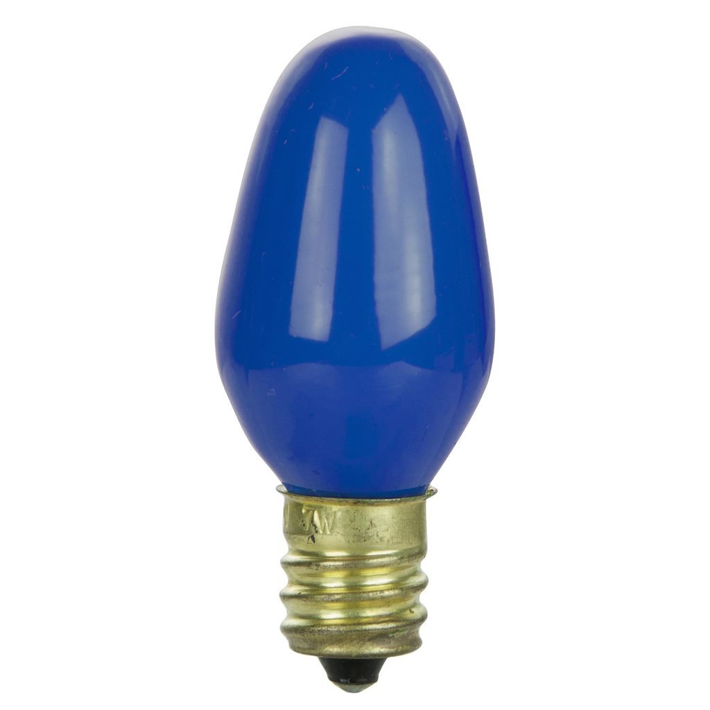 20 pack - Sunlite 01255-SU 7W C7 Blue Incandescent Light Bulb