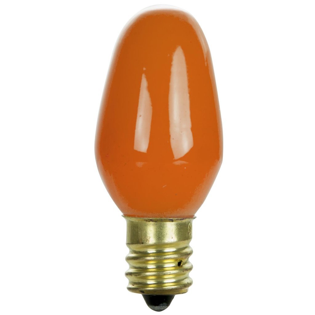 20 pack - Sunlite 01270-SU 7W C7 Orange Incandescent Light Bulb