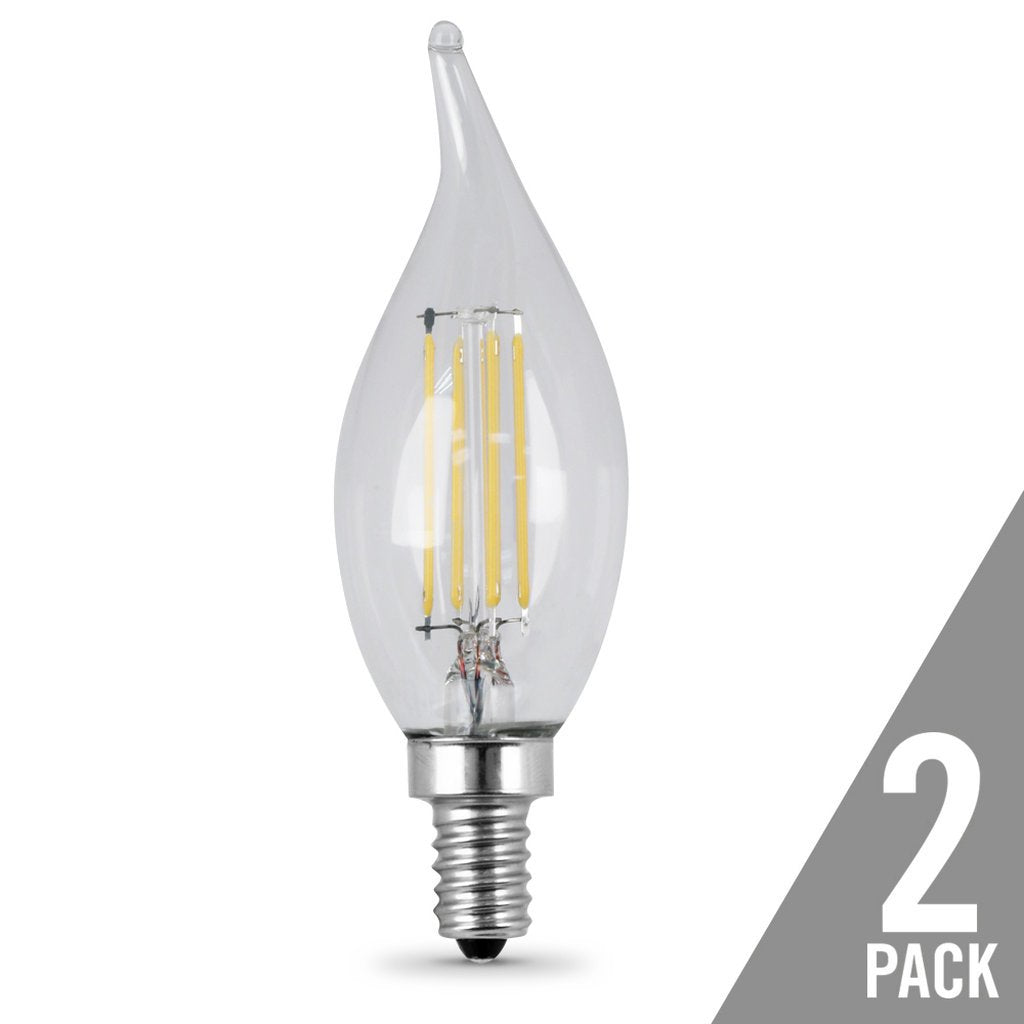 2 pack - Feit Electric BPCFC60/927CAFIL/2/RP 5.5W CA10 Warm White LED