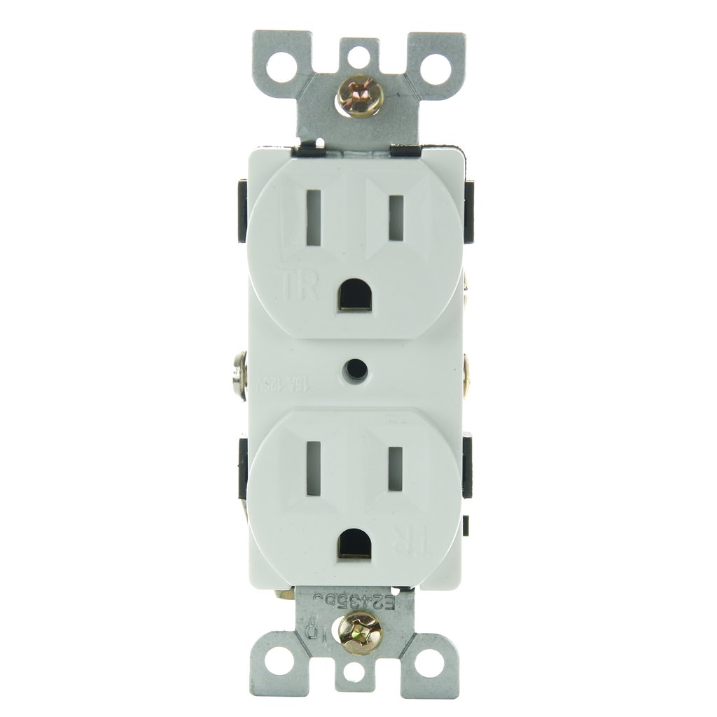 12 pack - Sunlite 08157-SU Receptacle E556/WH 15A Tamper Resistant