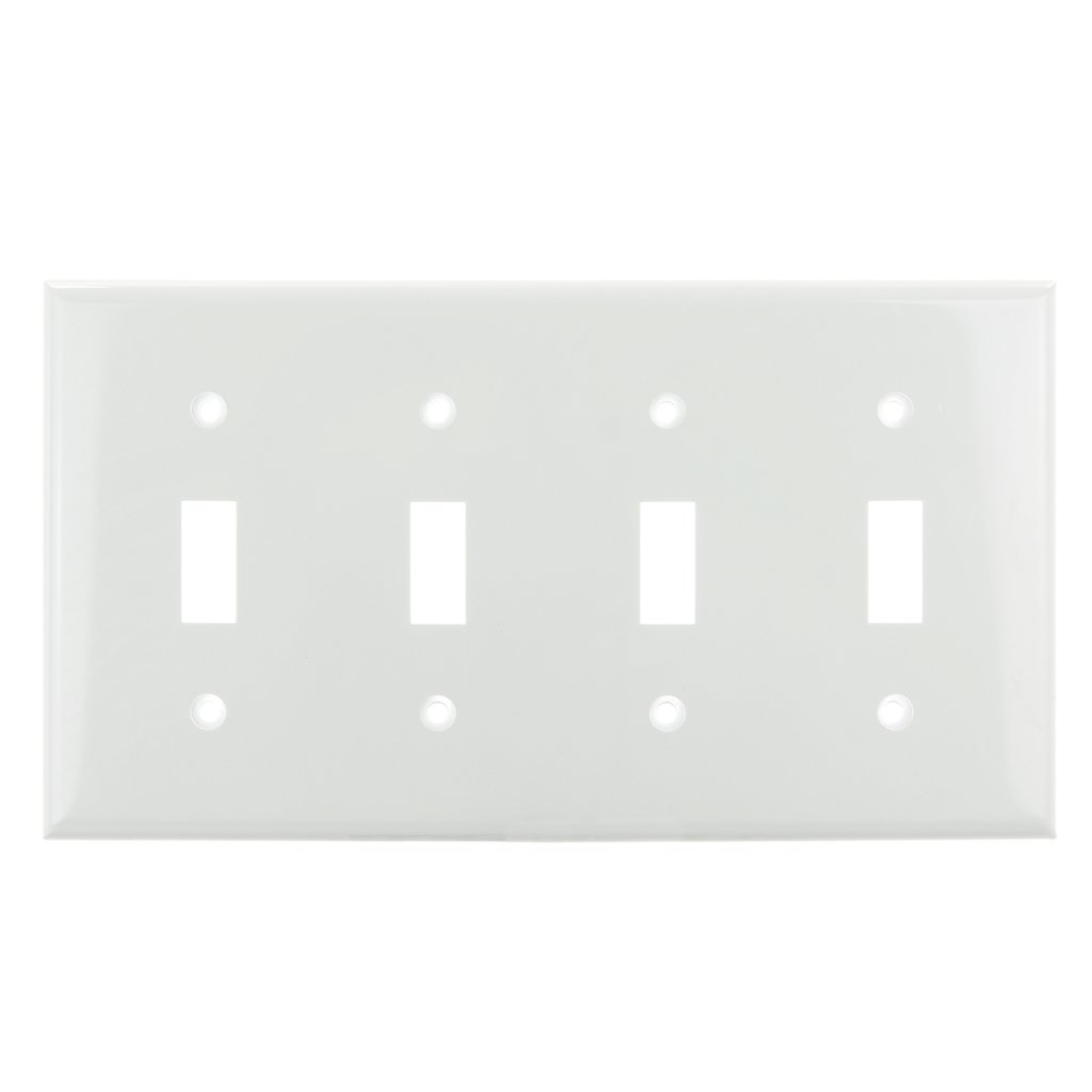 4 pack - Sunlite 50537-SU Wall Plate E104/W 4 Gang Toggle Switch Plate