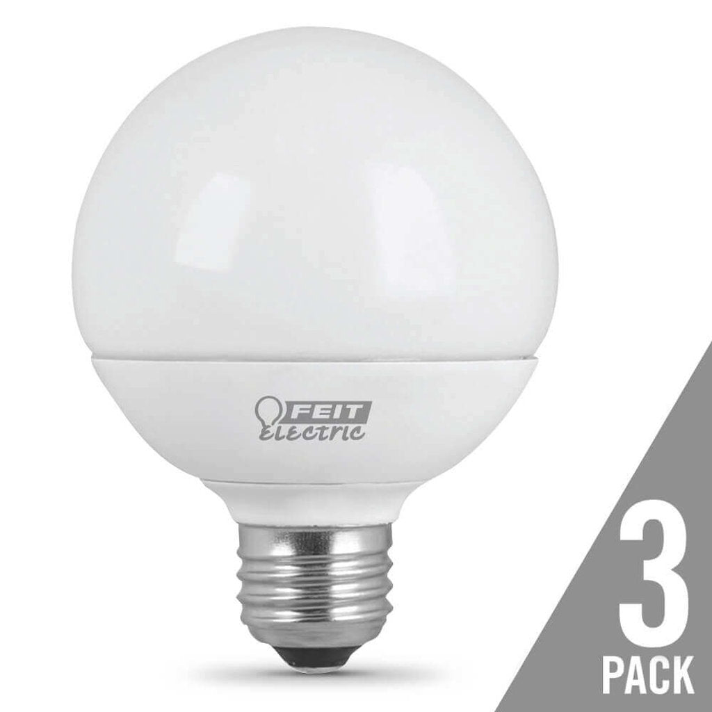 3 pack - Feit Electric G2540/10KLED/3 5W G25 White LED Light Bulb