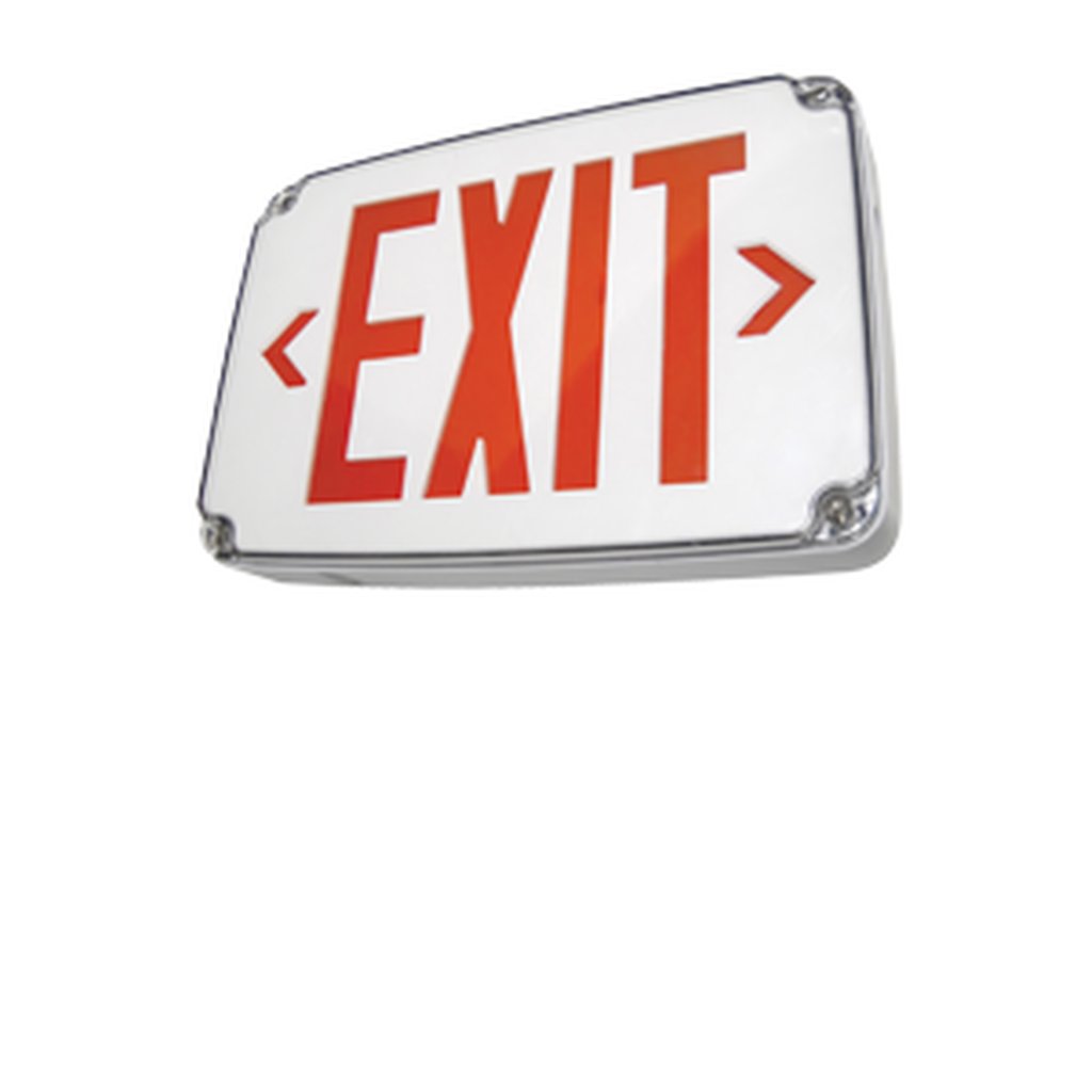 VEX-WP-1-WB-XX LED Exit Fixture Weatherproof Polycarbonate Sign with