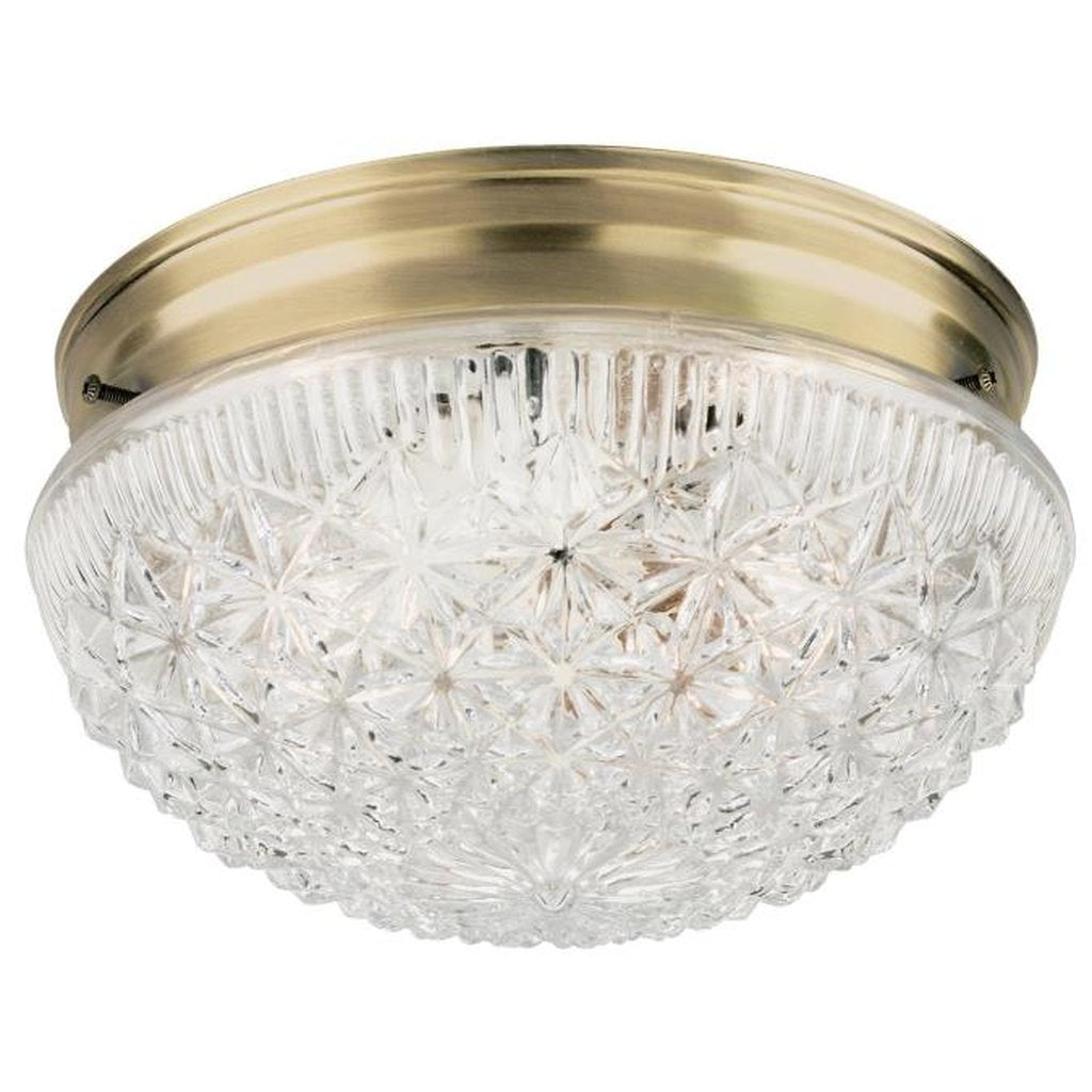 Westinghouse 6661048 Close-to-ceiling Fixture 2LT 9.5" FLUSH AB W/CLR