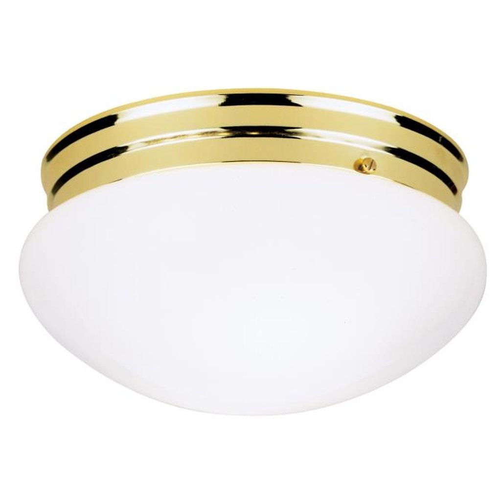 Westinghouse 6660991 Close-to-ceiling Fixture WEST 2LT PB FIN W/WH GL