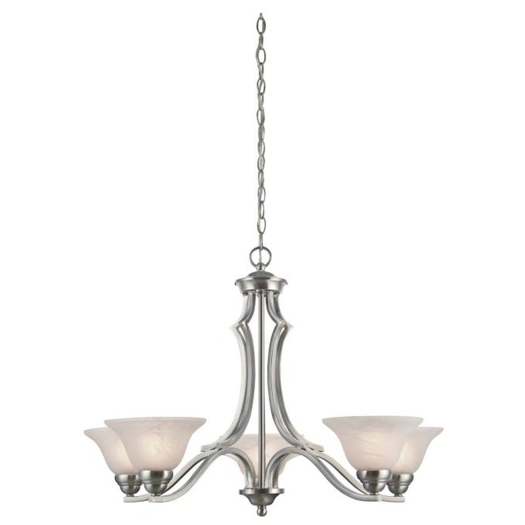 Westinghouse 6228600 Chandelier Fixture 5LT CHAND SATIN PLTNM W/WH