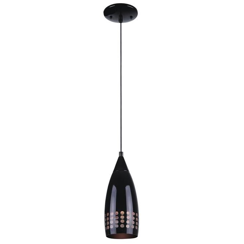 Westinghouse 6100991 Pendant Fixture 1Lt Mini Pend Blk wth Black Sh