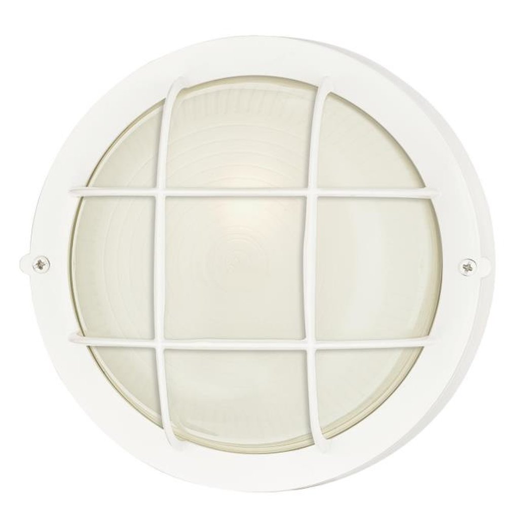 Westinghouse 6783691 Wall Pack Fixture 1Lt Wall 8"D WH w/WH Gls Lens