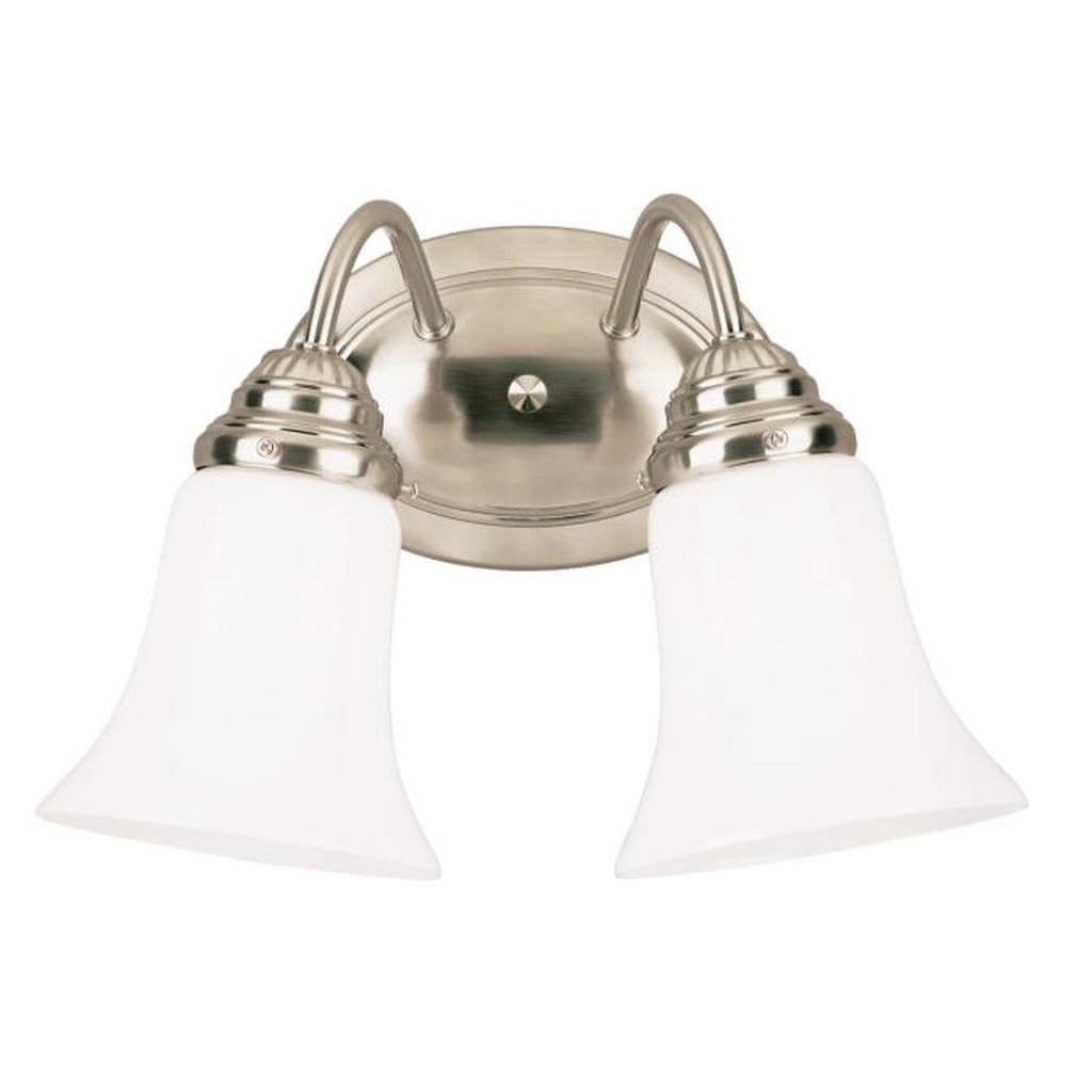 Westinghouse 6461791 Sconce Fixture 2LT WALL BRCKT BRSHD NKL WH OP