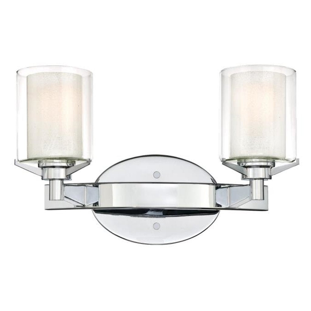 Westinghouse 6331400 Sconce Fixture 2LT Wall Chrome w/Ice Gls In Clr