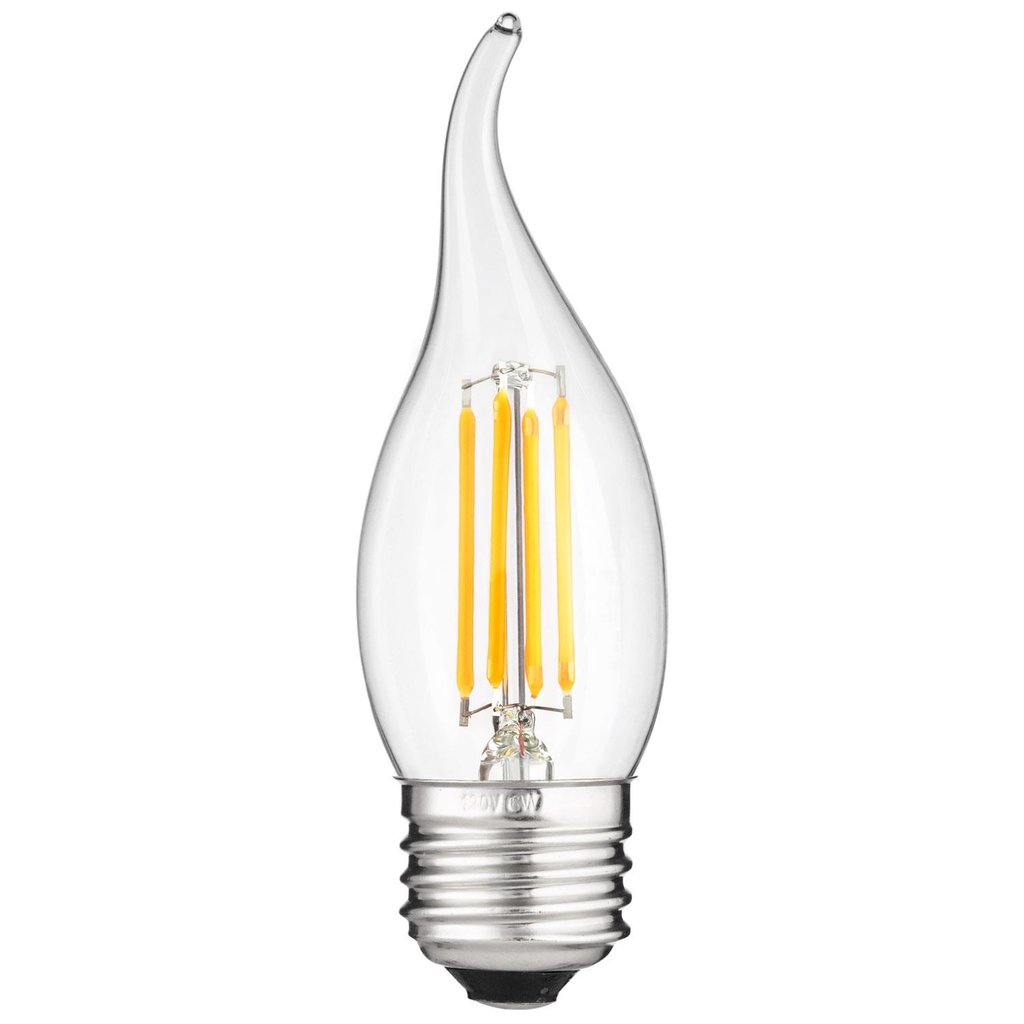 6 pack - Sunlite 80421-SU 4W CA11 Warm White LED Light Bulb