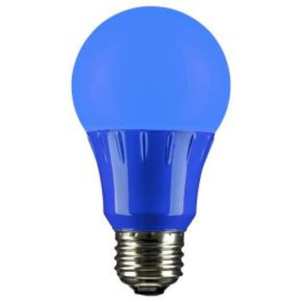 6 pack - Sunlite 80145-SU 3W A19 Blue LED Light Bulb