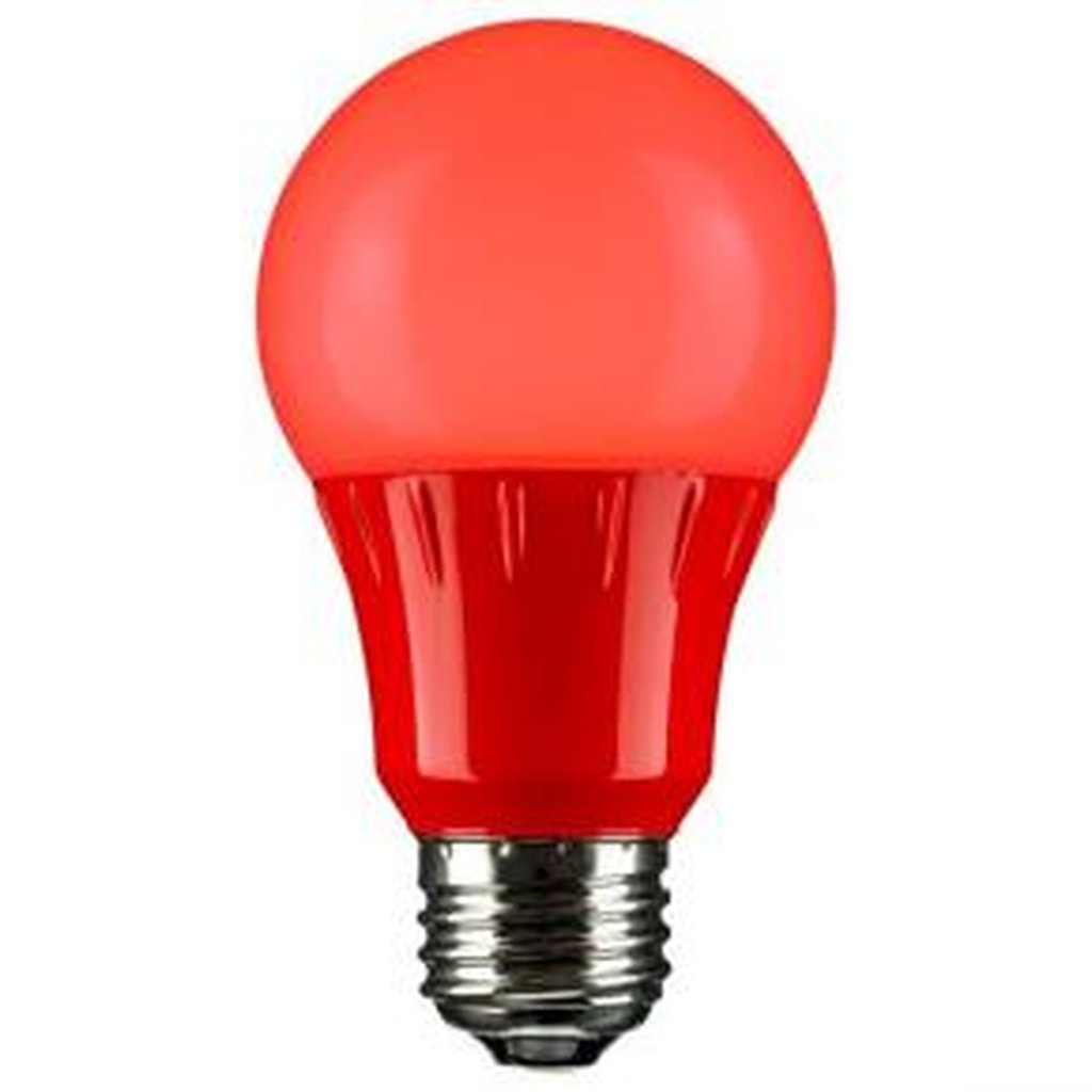 6 pack - Sunlite 80148-SU 3W A19 Red LED Light Bulb