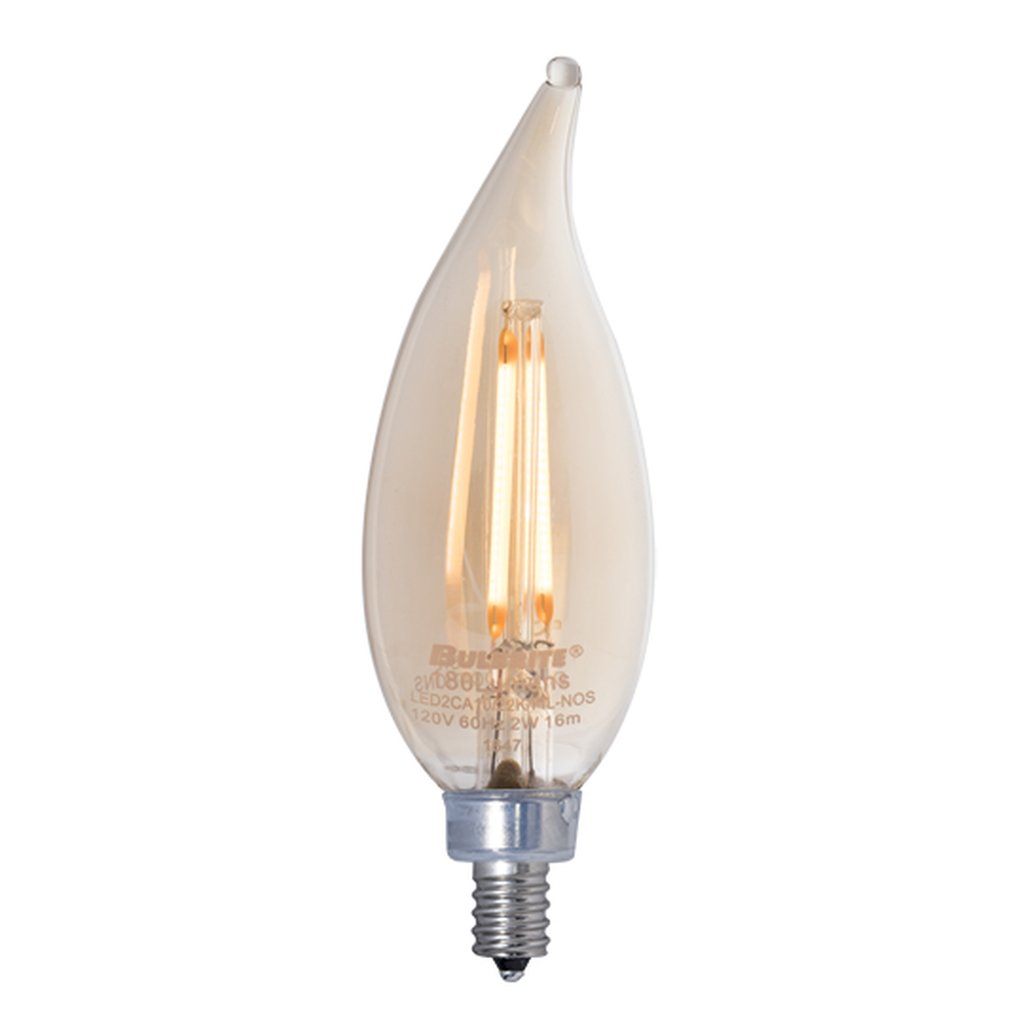 4 pack - Bulbrite 861407 (776903) 2.5W CA10 Amber LED Light Bulb