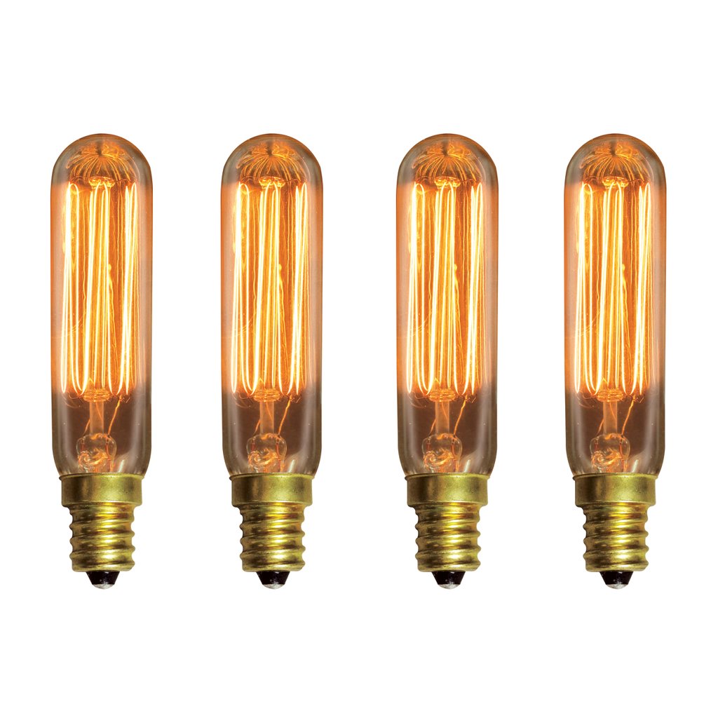 4 pack - Bulbrite 861372 (132506) 25W T6 Amber Incandescent Light Bulb