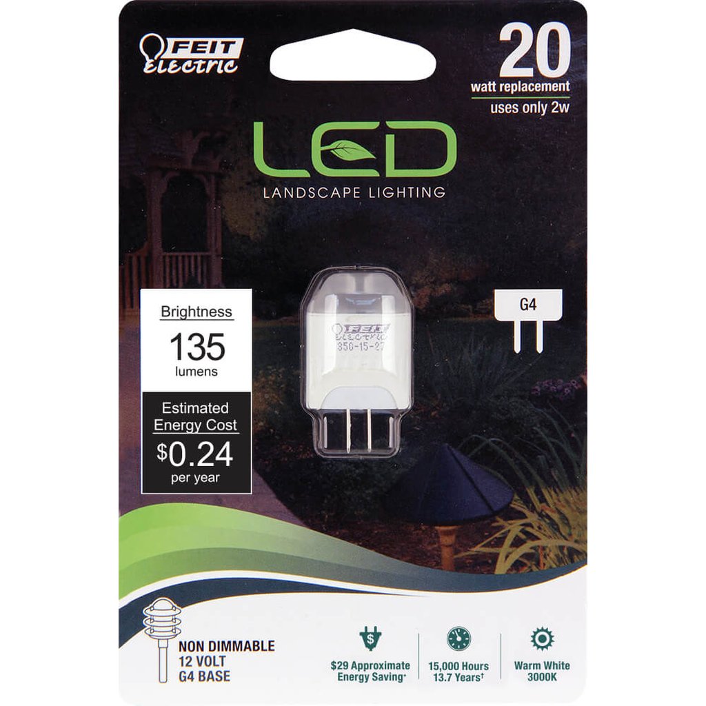Feit Electric LVG4/LED 2W White LED Light Bulb