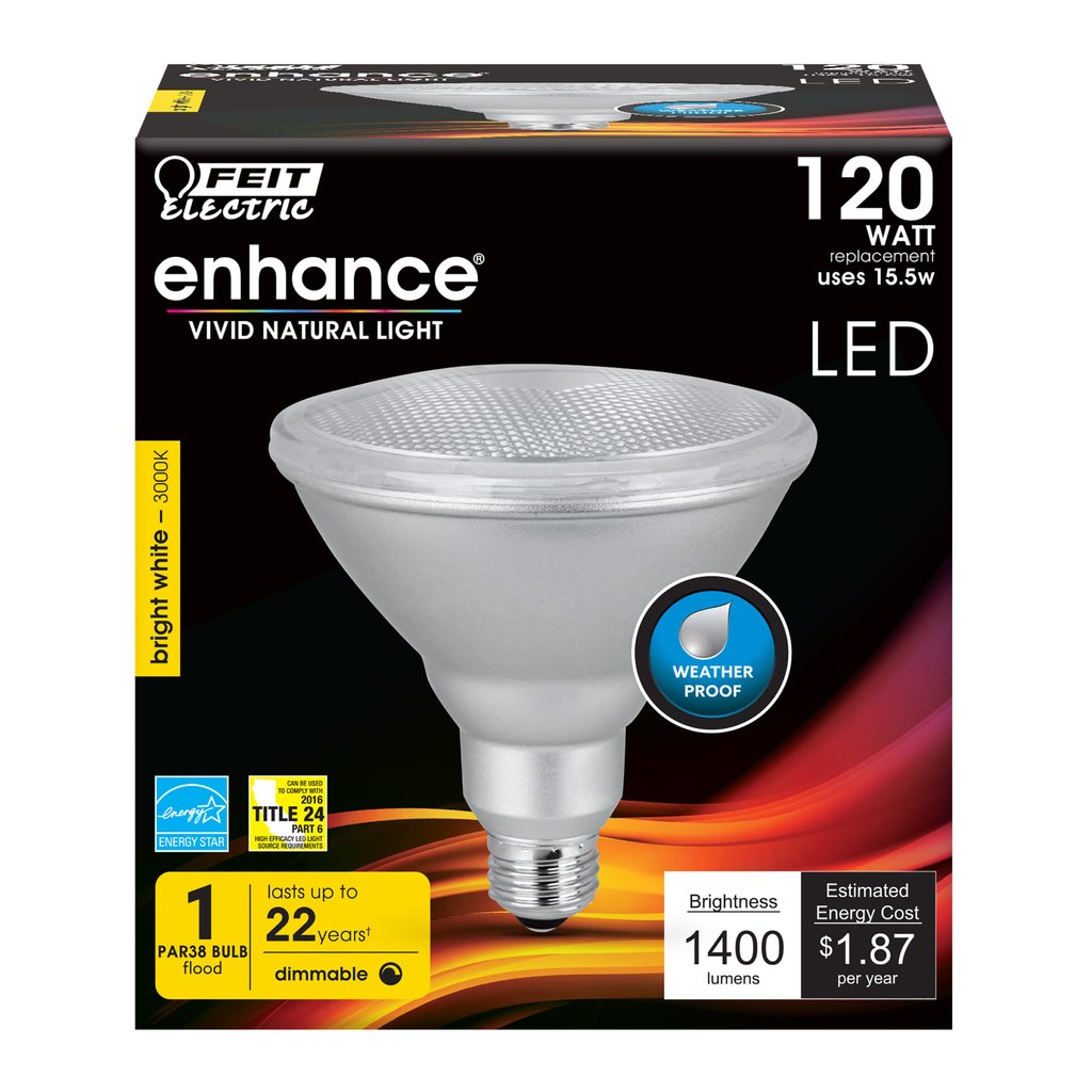 4 pack - Feit Electric PAR38DM/1400/930CA 15.5W PAR38 Bright White LED
