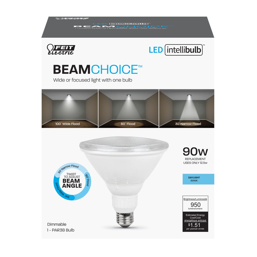 4 pack - Feit Electric PAR38/ADJ/950CA 12.5W PAR38 Daylight LED