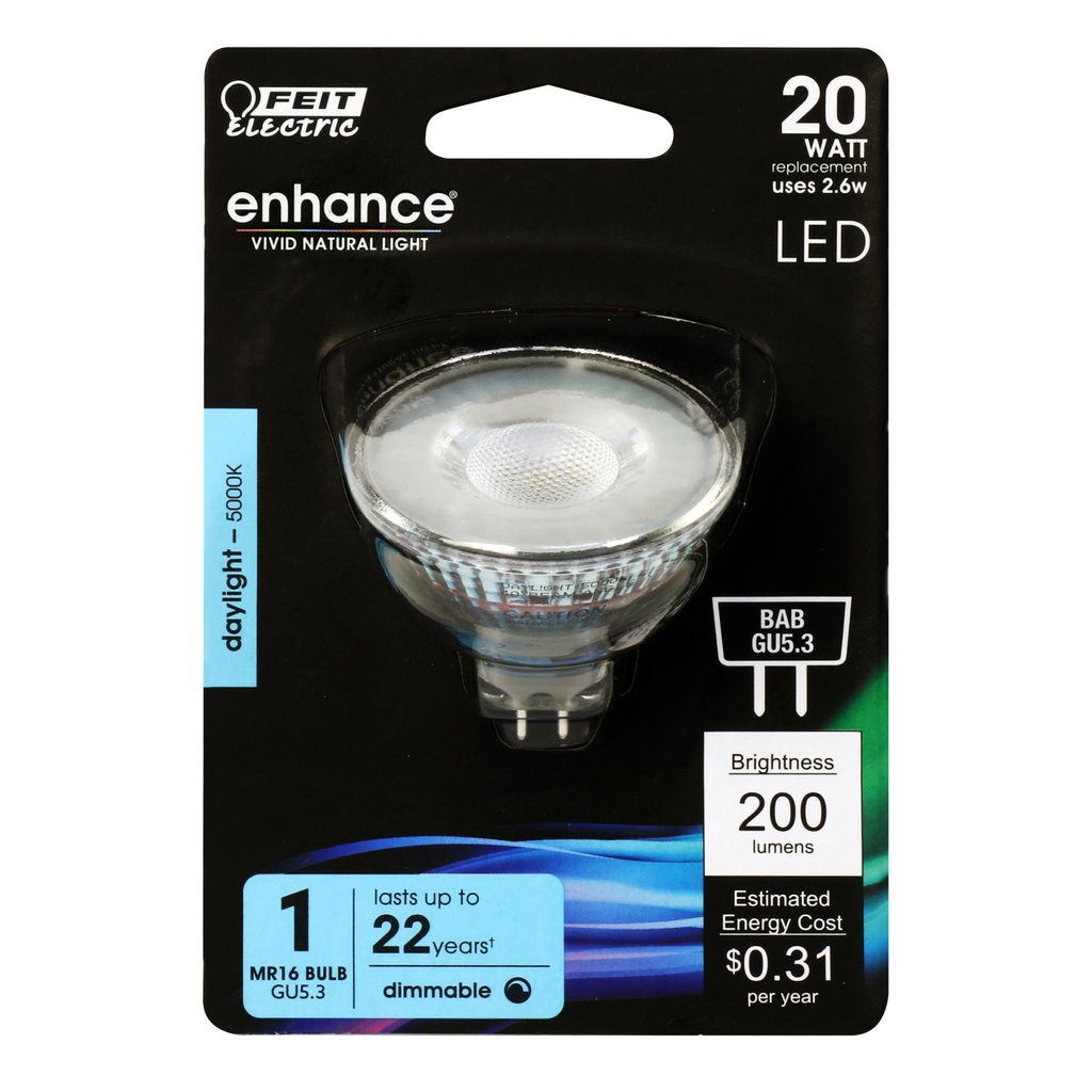 12 pack - Feit Electric BPBAB/950CA 2.6W MR16 Daylight LED Light Bulb