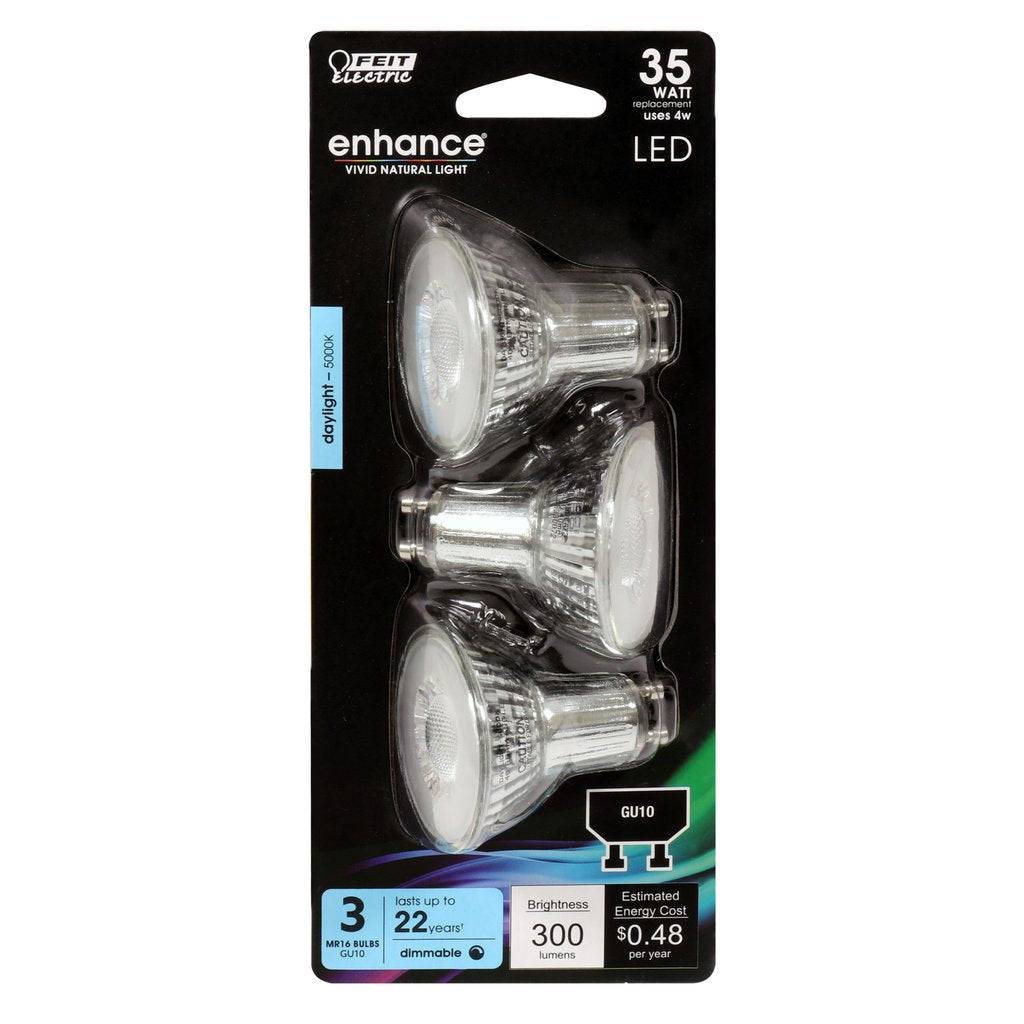 6 pack - Feit Electric BPMR16/GU10/950CA/3 4W MR16 Daylight LED