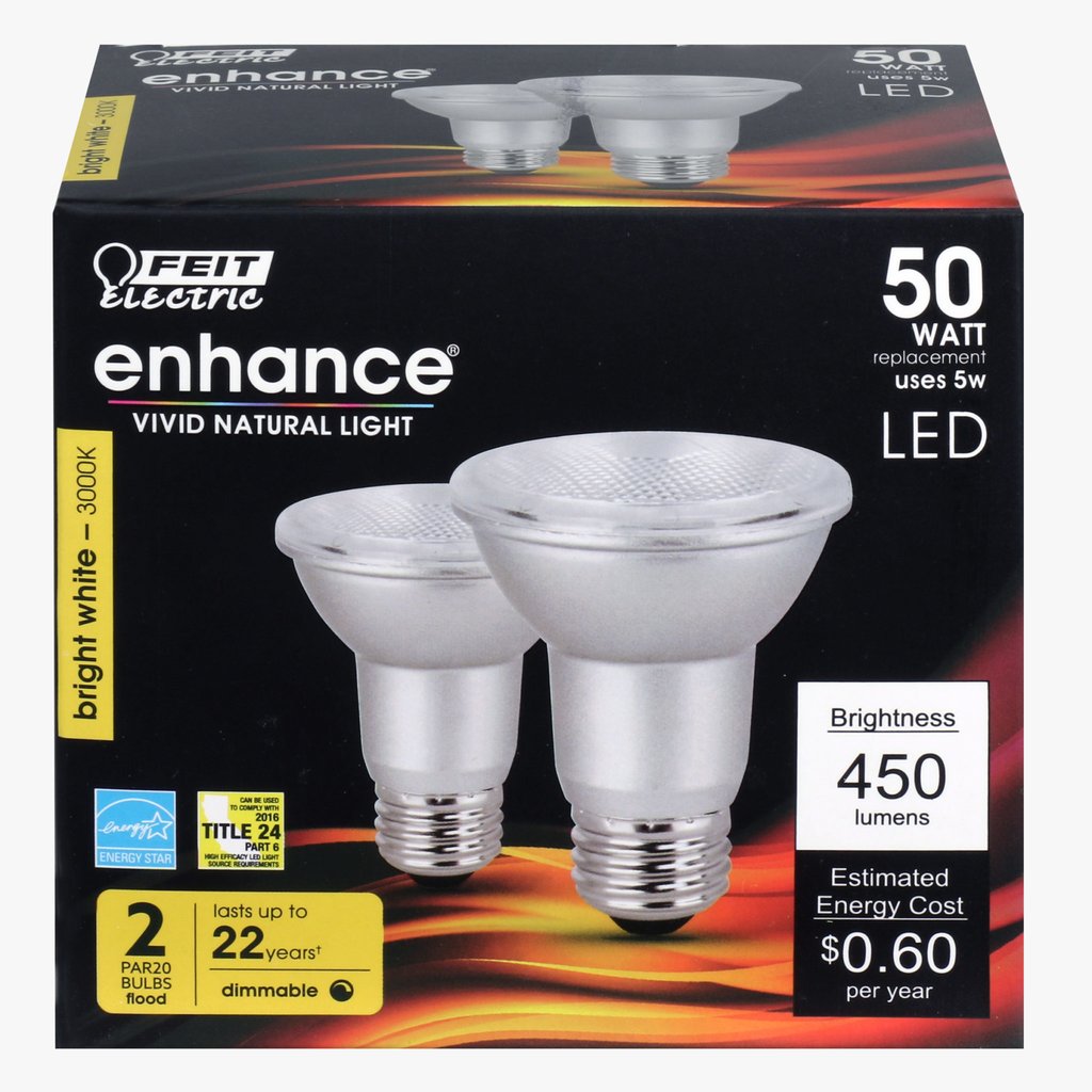 8 pack - Feit Electric PAR20DM/930CA/2 5W PAR20 Bright White LED