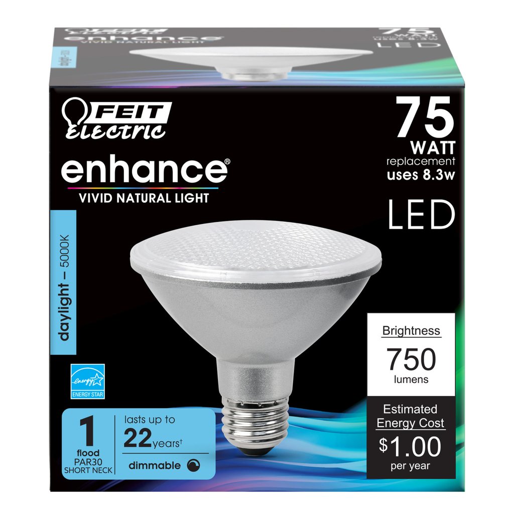 4 pack - Feit Electric PAR30SDM/950CA 8.3W PAR30 Short Daylight LED