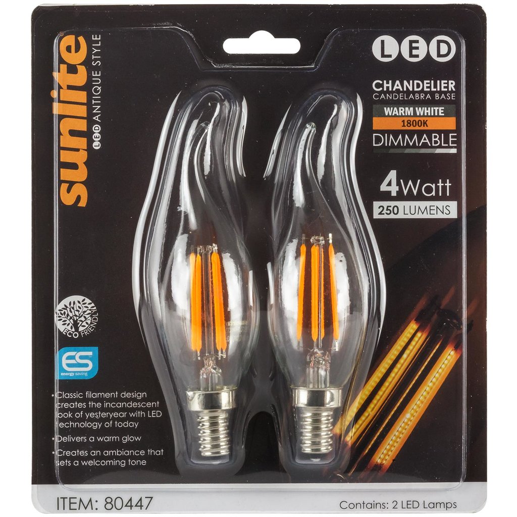 2 pack - Sunlite 80447-SU 4W LED Light Bulb