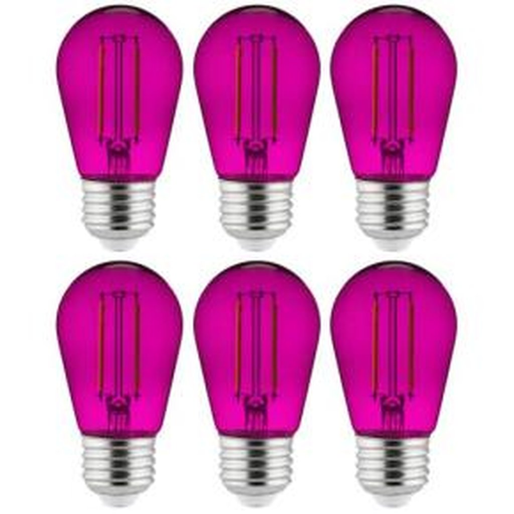 6 pack - Sunlite 40976-SU 2W S14 Purple LED Light Bulb