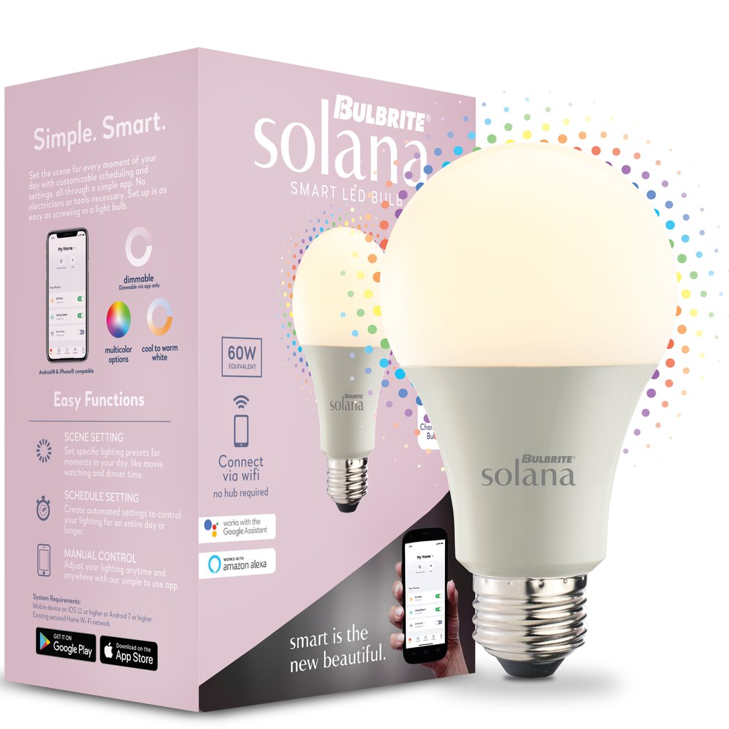2 pack - Solana 861701 8W A19 LED Light Bulb