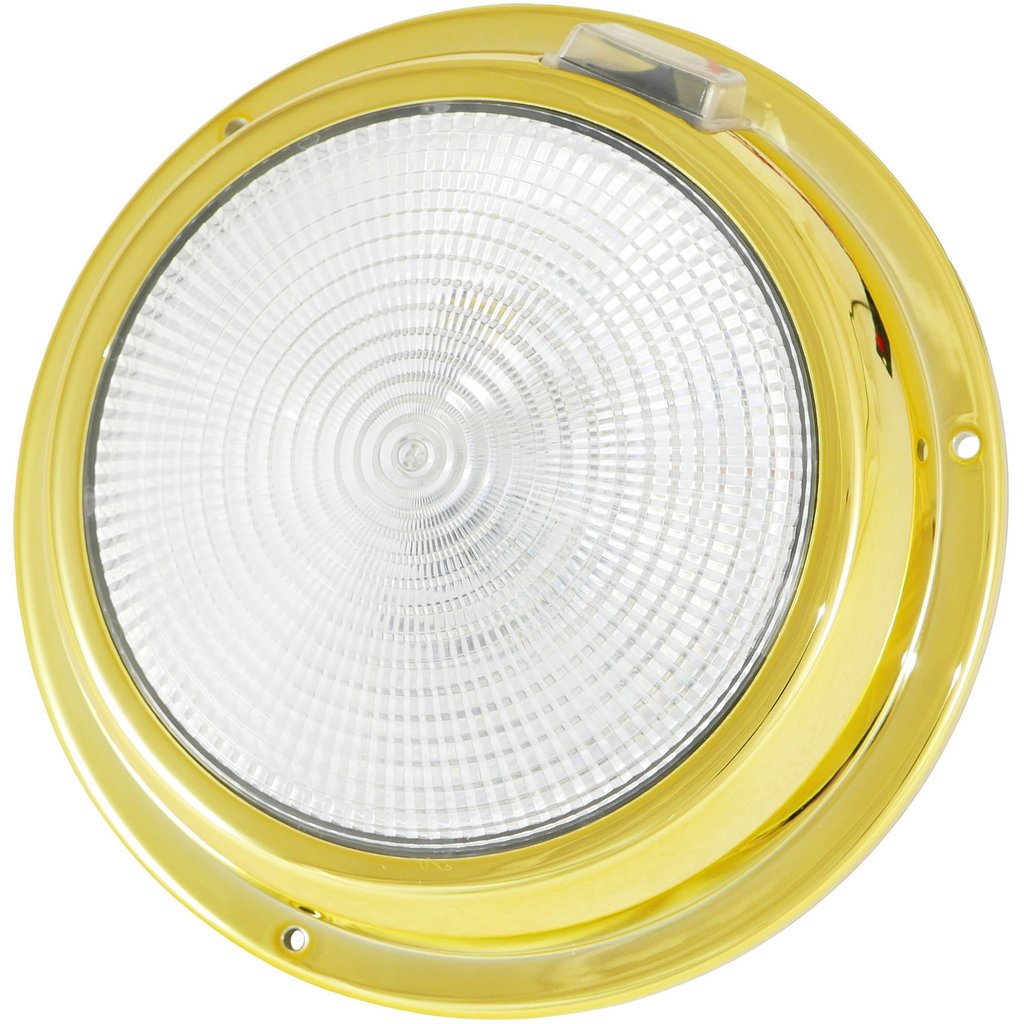 Dr. LED 8001498 Fixture 5 1/2" Red/White Mars Dome (Brass) Marine