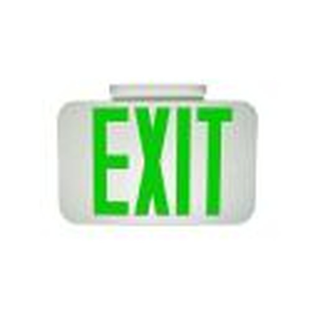6 pack - MaxLite 14101487 Fixture EXIT; THERMOPLASTIC; GREEN LETTERS;