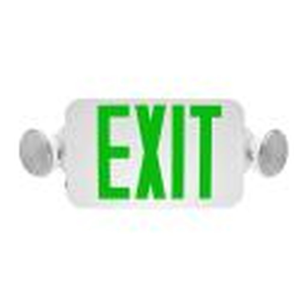 6 pack - MaxLite 103371 Fixture EXIT & EMERGENCY COMBO; THERMOPLASTIC;