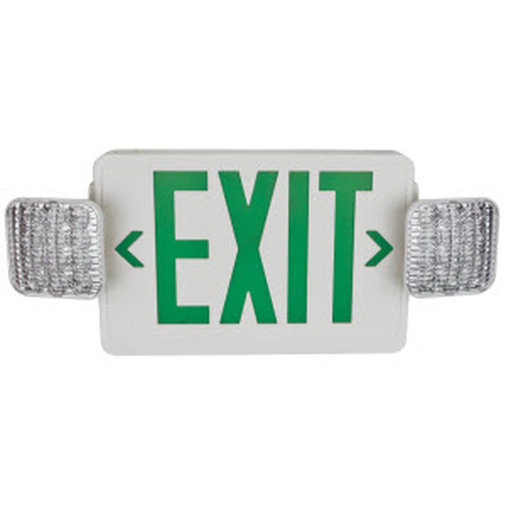 TCP LED20785 Combo Exit Fixture LED Emergency Universal Face Green
