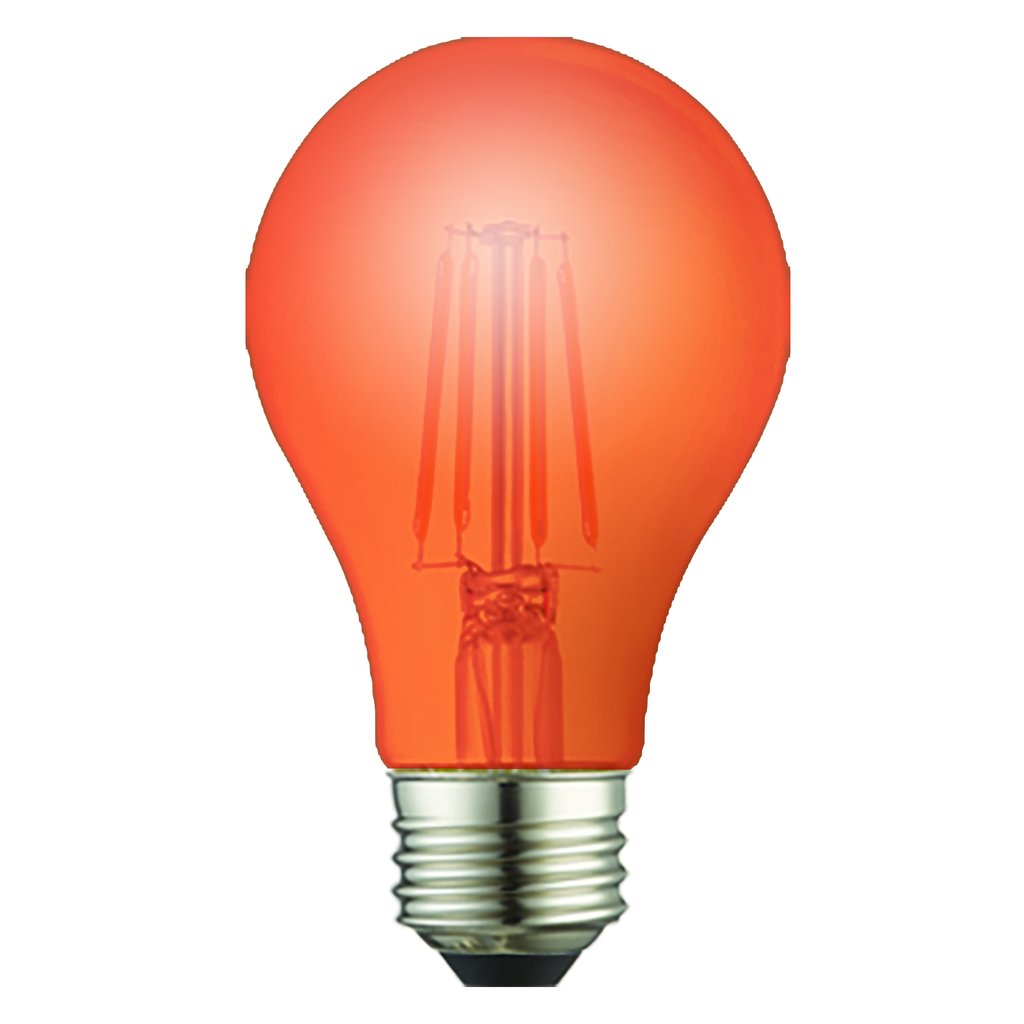 TCP RFLA19OR 8W A19 Orange LED Light Bulb