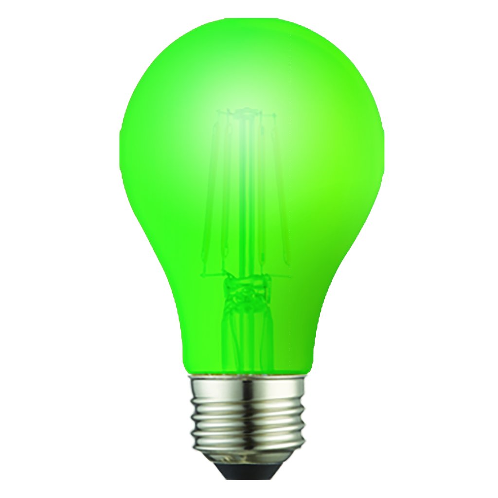 TCP RFLA19GR 8W A19 Green LED Light Bulb