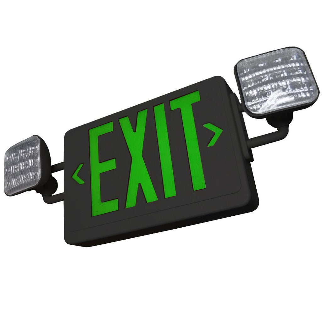 TCP LED20785B Combo Exit Fixture LED Emergency Universal Face Green