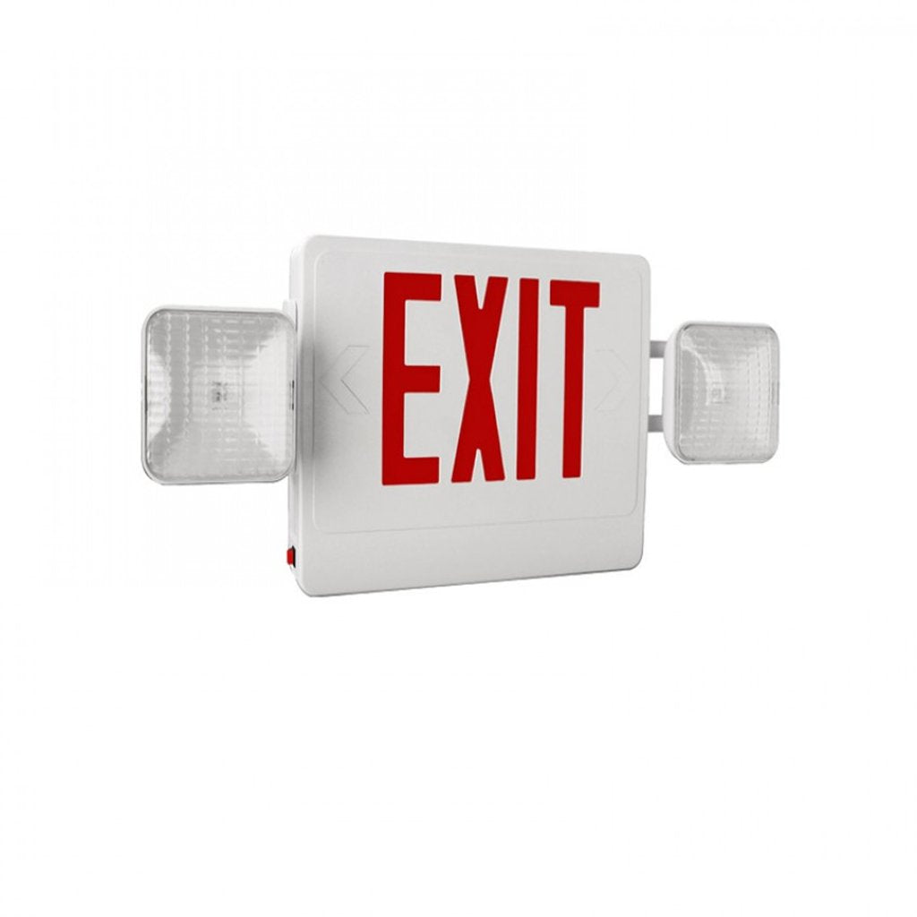 TCP LED20723 Combo Exit Fixture LED Emergency Universal Face Red