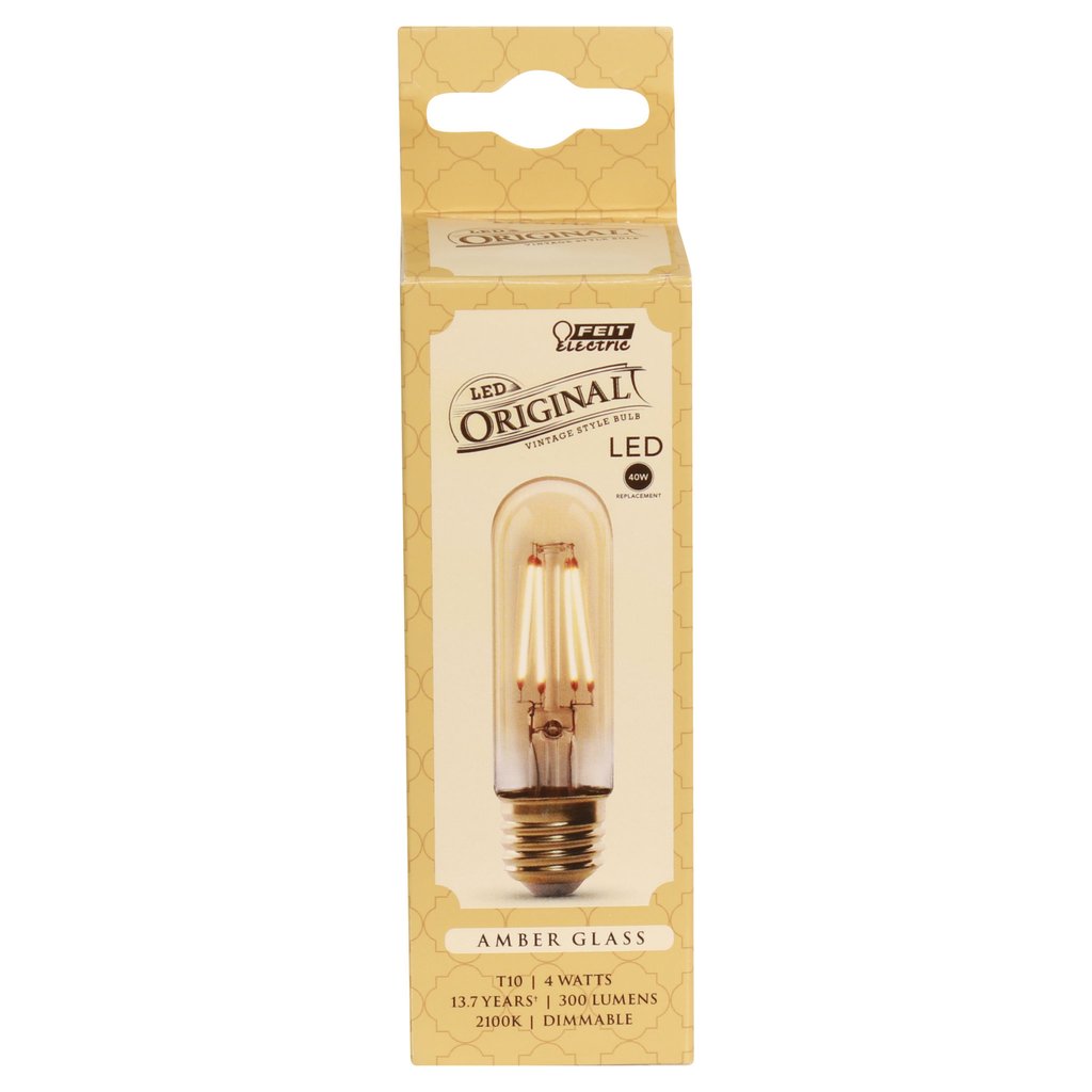 4 pack - Feit Electric T10/VG/LED 4W T10 LED Light Bulb
