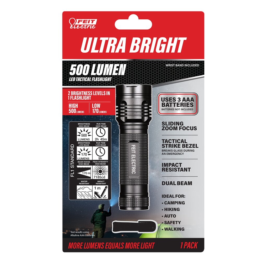 4 pack - Feit Electric FL500 Flashlight LED 500 Lumen Tactical