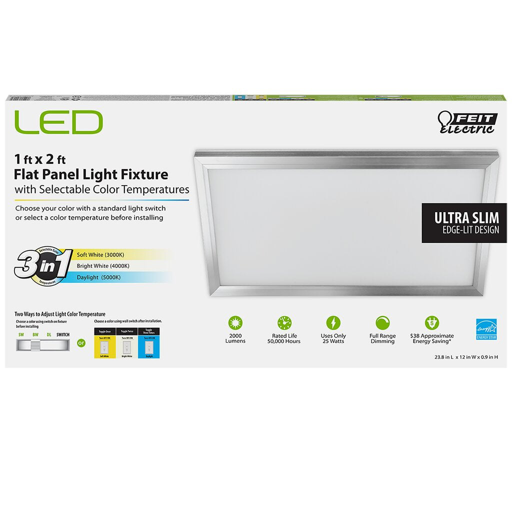 Feit Electric FP1X2/4WY/NK 25W LED Dimmable Fixture 2000 Lumen Color