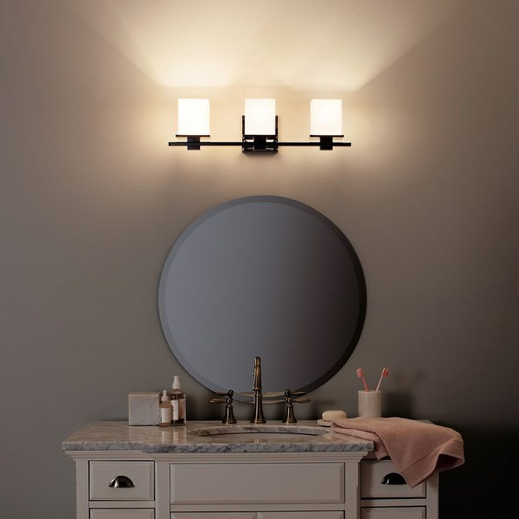 45151AP Fixture Tully 24" 3 Light Vanity with Satin Etched Cased Opal