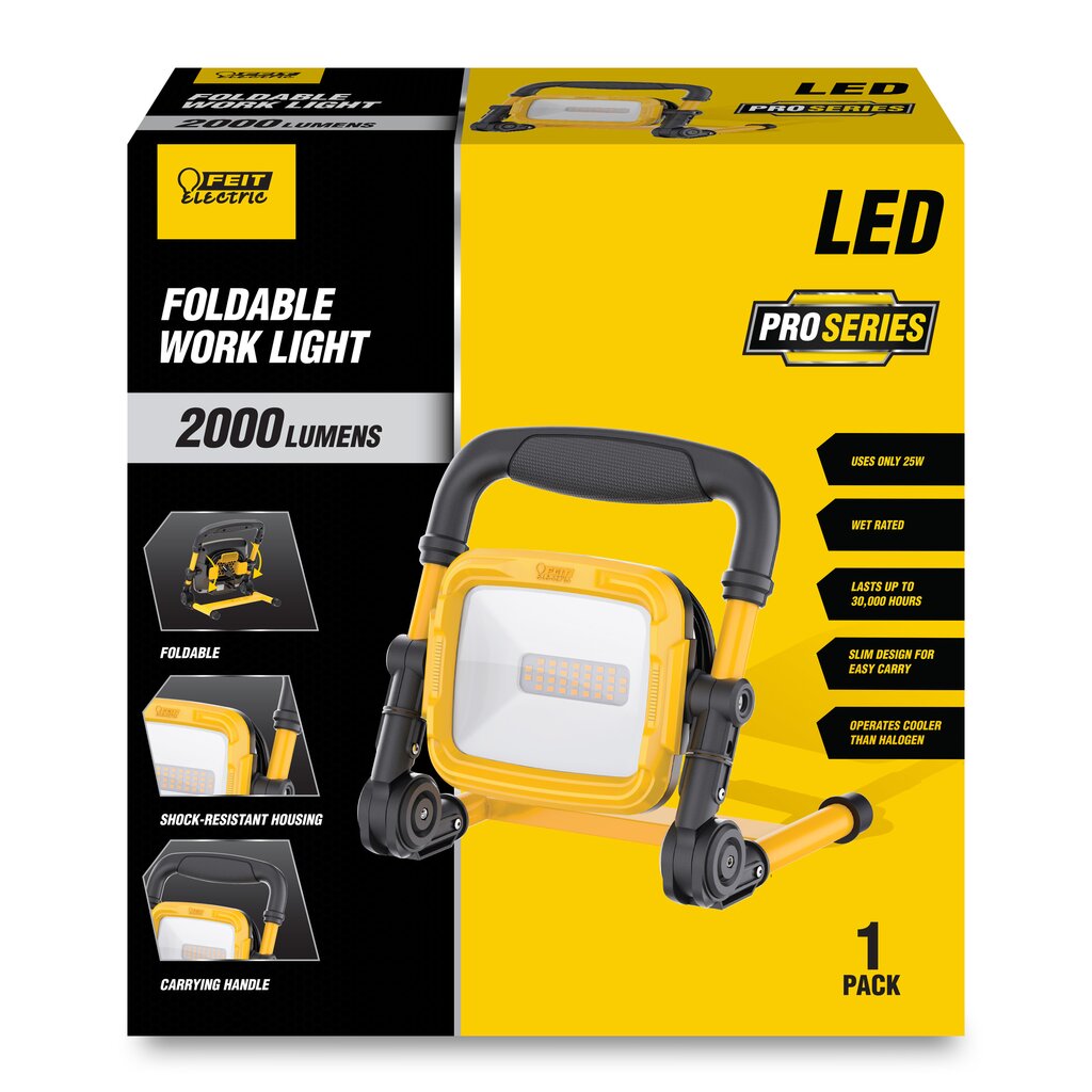 2 pack - Feit Electric WORK2000XLPLUGFOLD 25W LED Fixture 2000 Lumens