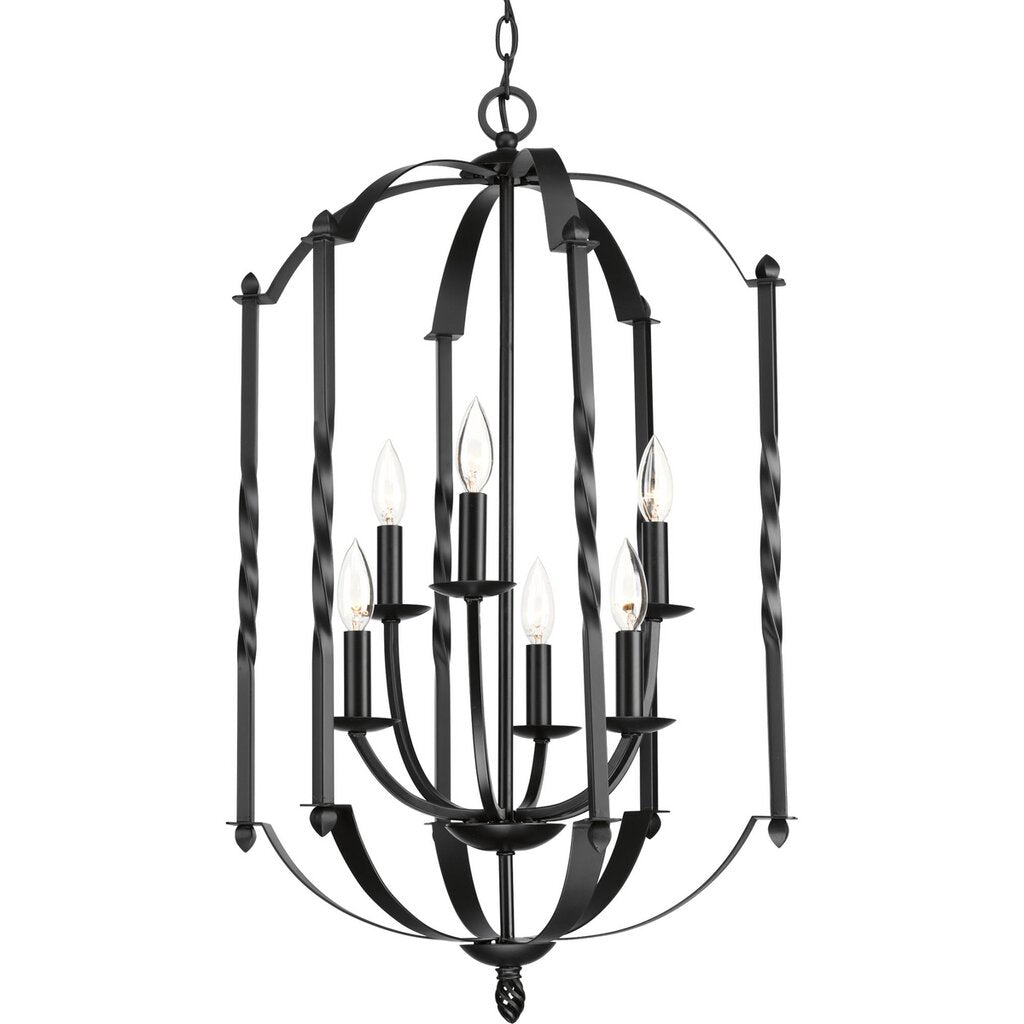 Progress Lighting P3577-31 Fixture A black iron frame with twist