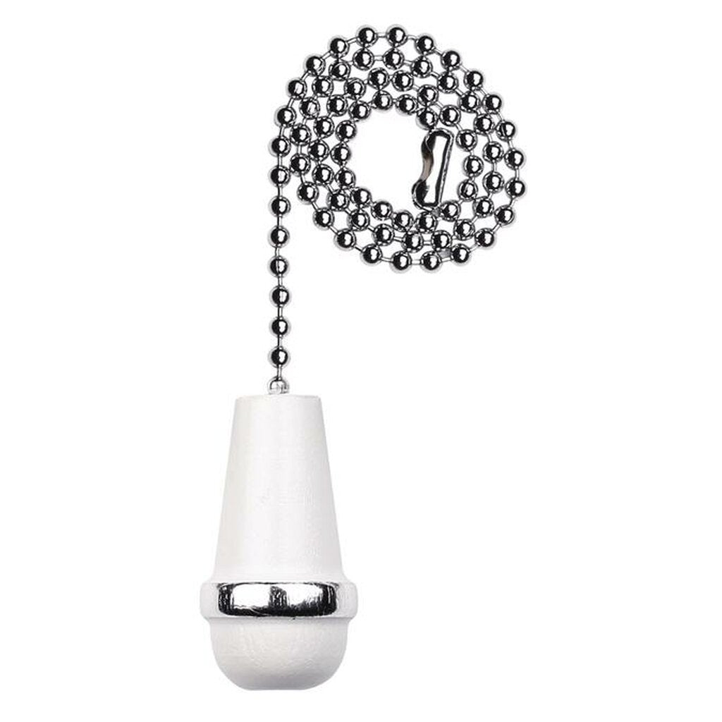 6 pack - Westinghouse 7729200 White Wooden Cone Chrome Finish Chain