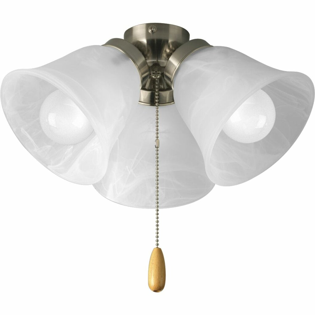 Progress Lighting P2642-09WB Fixture Three-light universal fan light