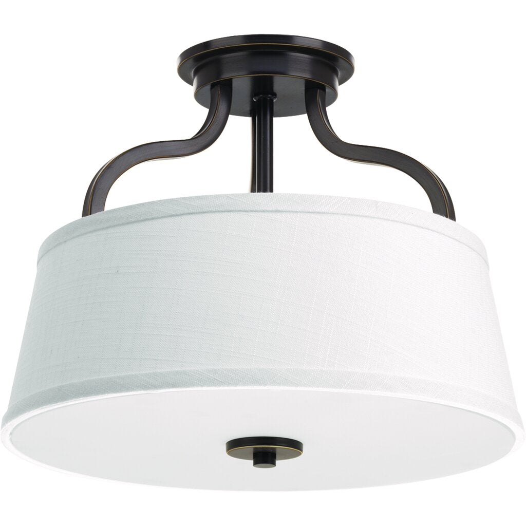 Progress Lighting P3720-20 Fixture The two-light semi-flush