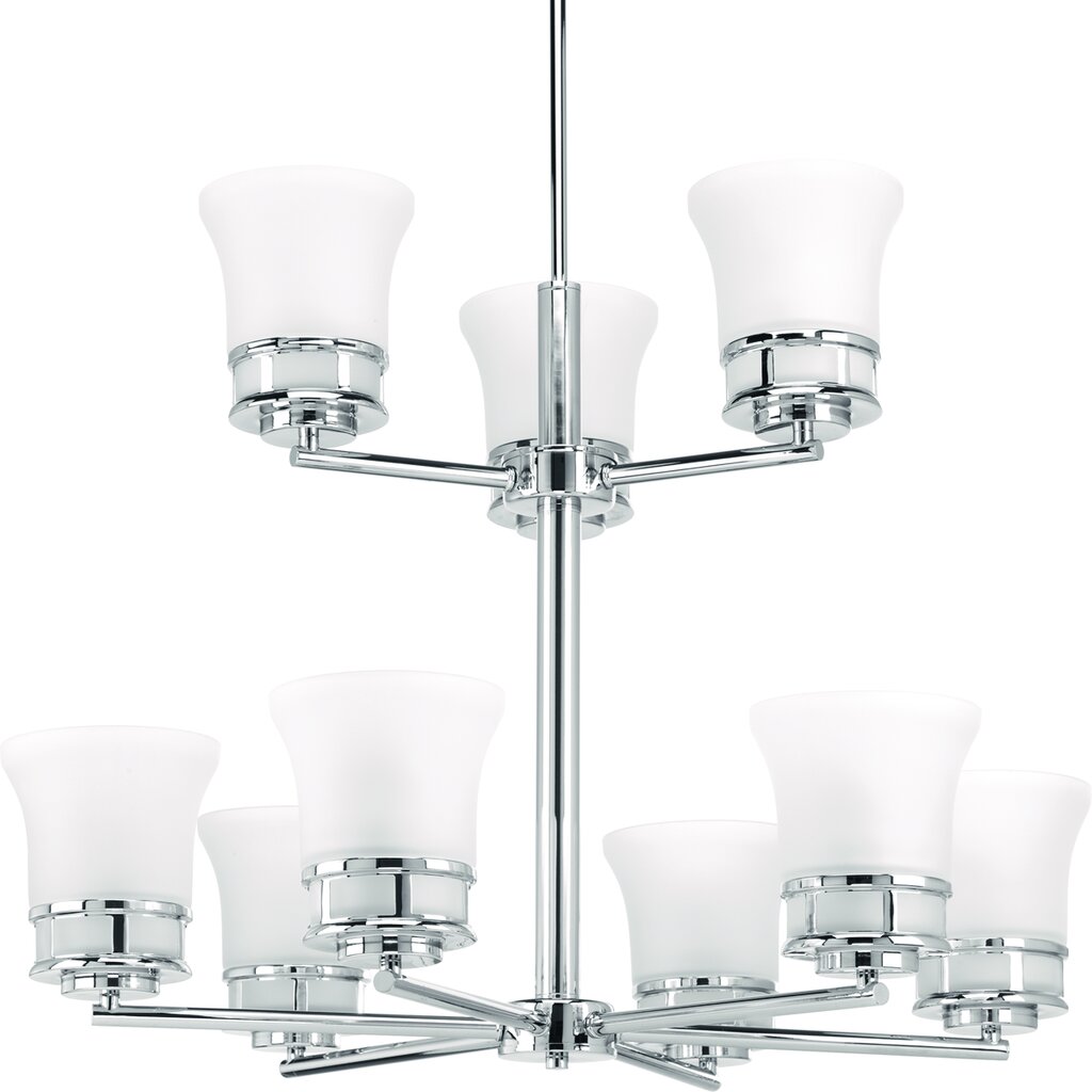 Progress Lighting P4614-15 Chandelier Fixture Nine-light two-tier