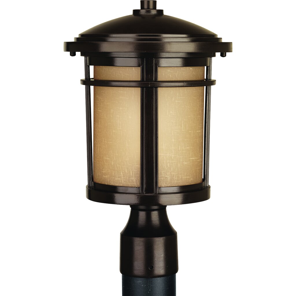 Progress Lighting P6424-2030K9 9W LED Fixture post lantern with etched